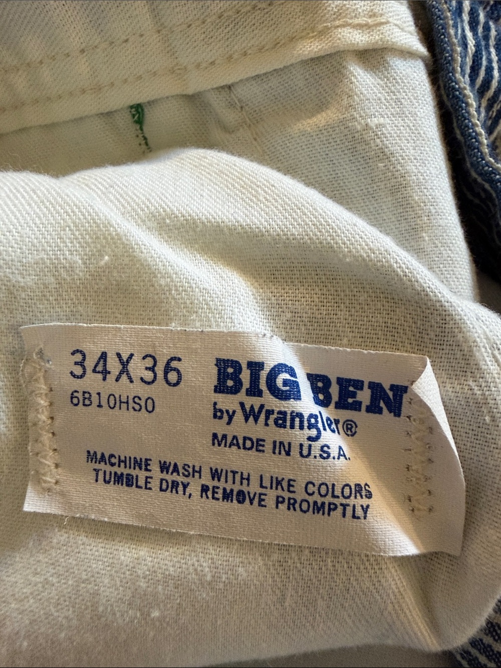 Striped Workwear Overalls - Blue & White  Wrangler Big Ben 34x36